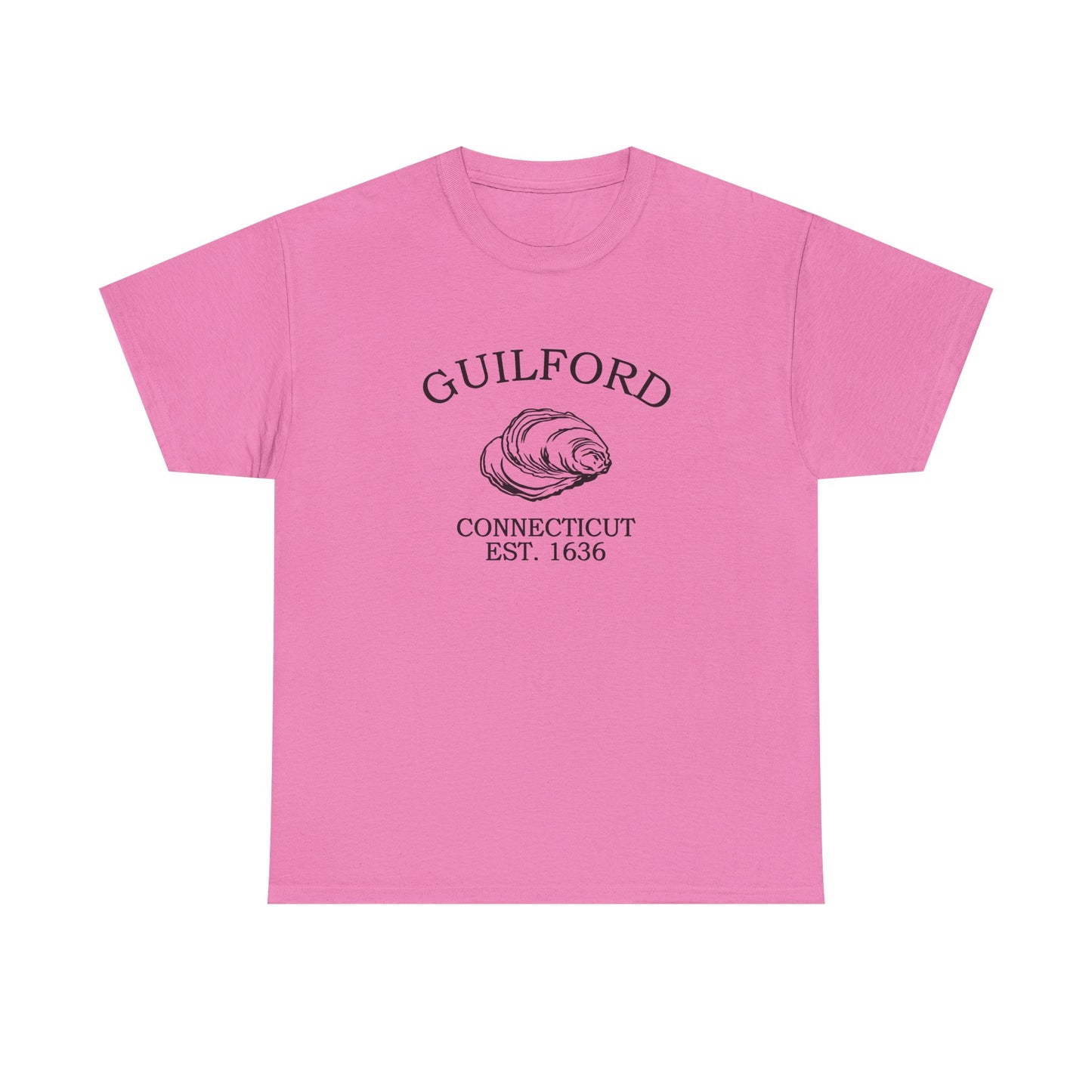 Guilford Connecticut Vintage Retro Unisex Heavy Cotton Tee - Black Logo