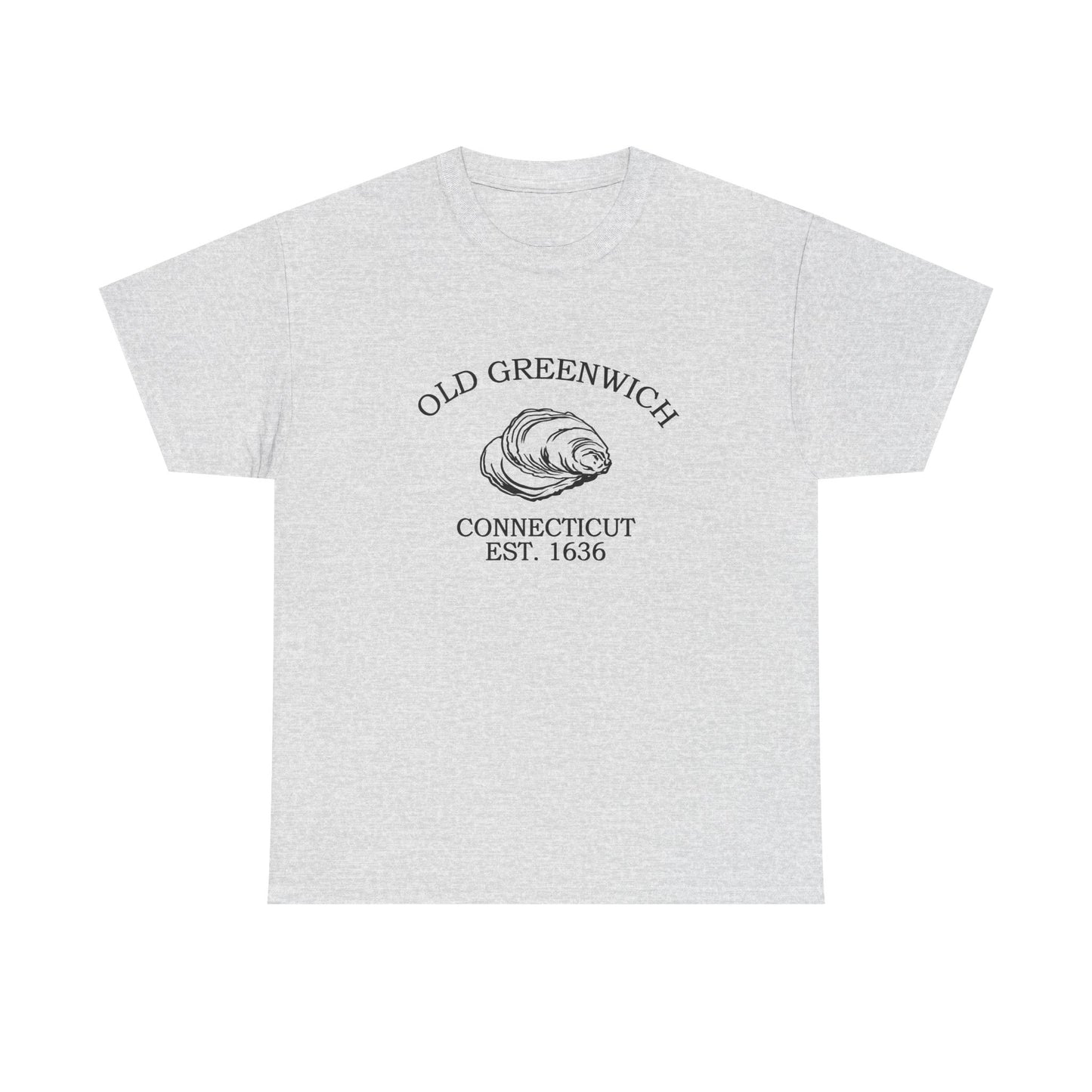 Old Greenwich Connecticut Vintage Retro Unisex Heavy Cotton Tee - Black Logo