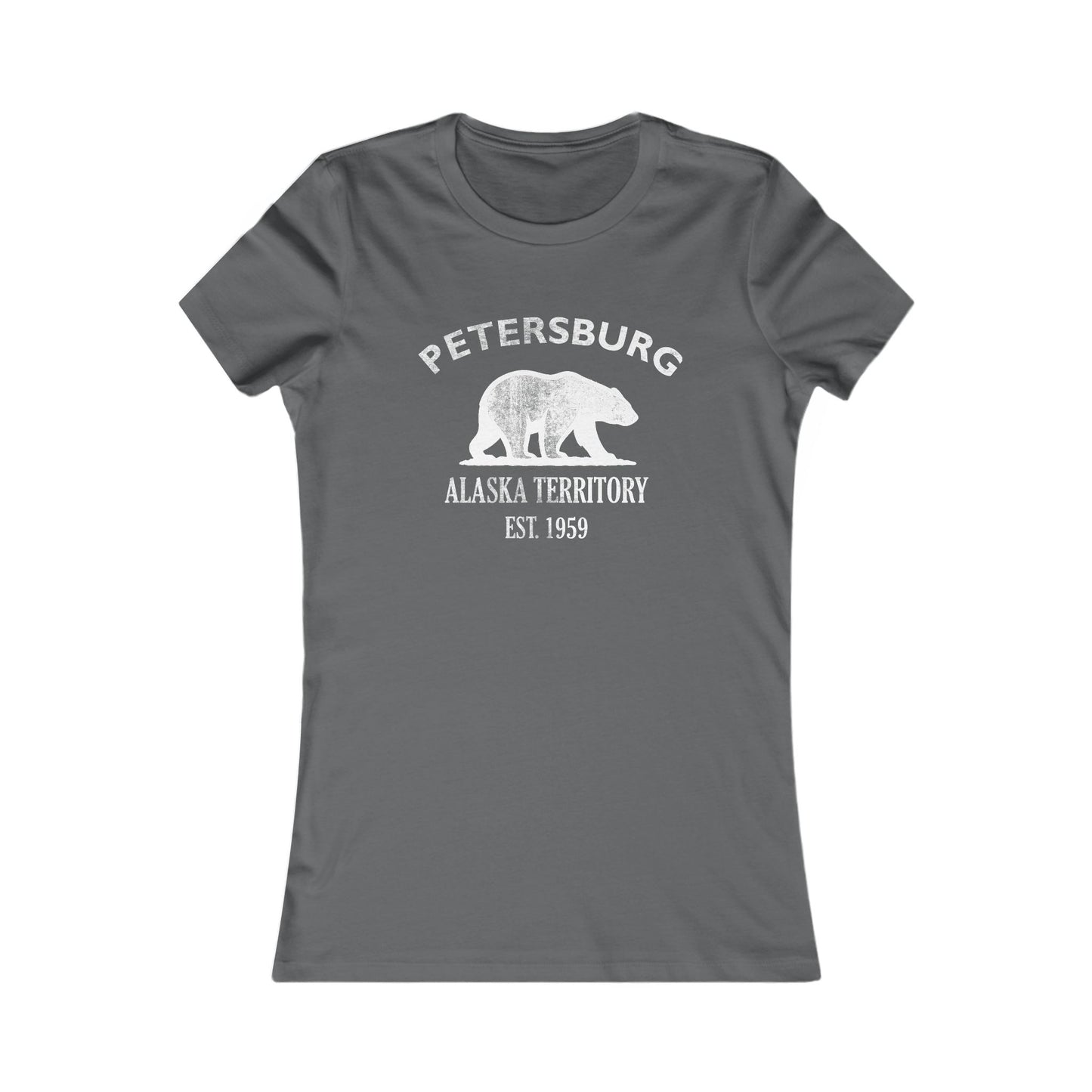 Petersburg Alaska Vintage Retro Womens Fitted Ringspun Cotton Tee - White Logo