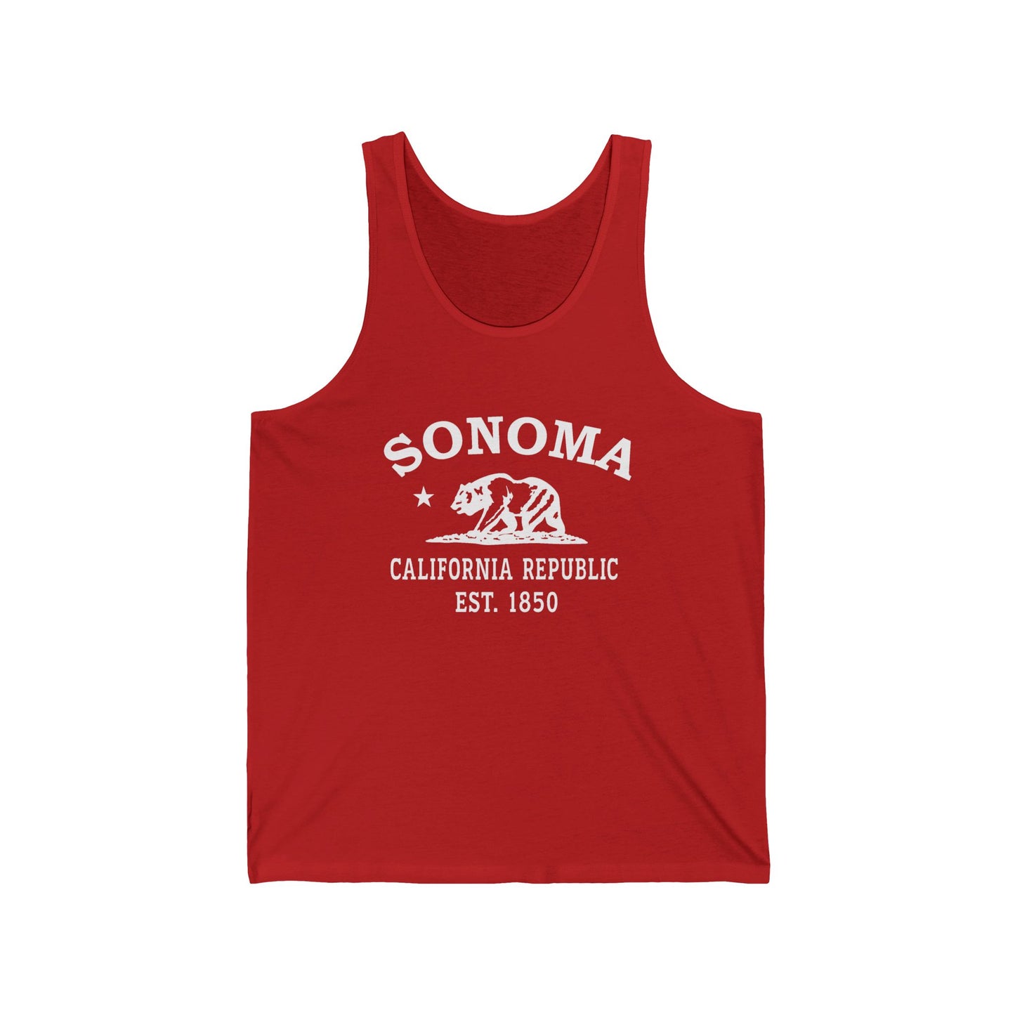 Sonoma California Unisex Cotton Jersey Tank Top - White Logo