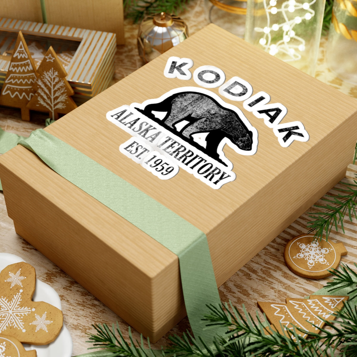 Kodiak Alaska Vintage Retro Vinyl Sticker - Black Logo