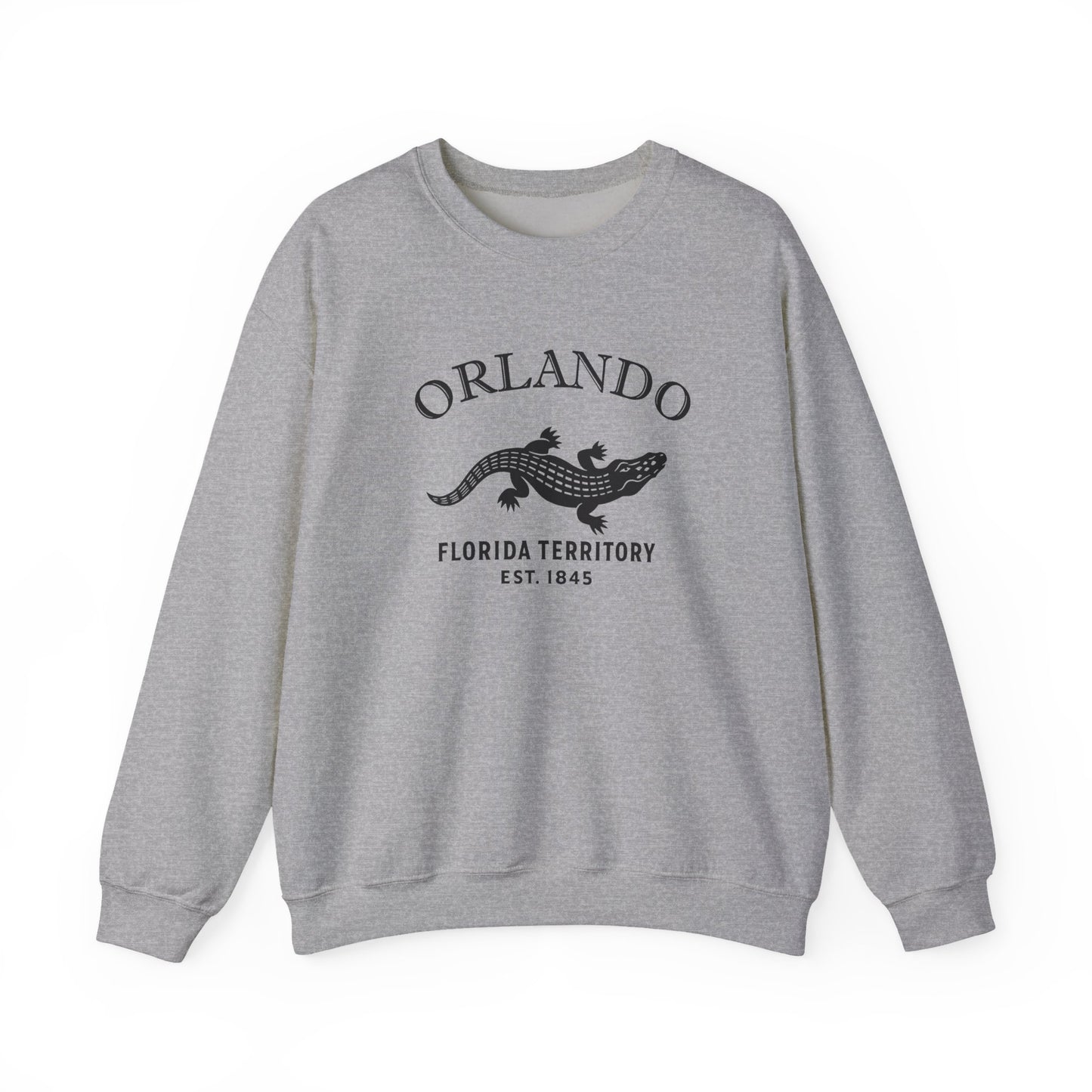 Orlando Florida Vintage Retro Unisex Heavy Crewneck Sweatshirt - Black Logo