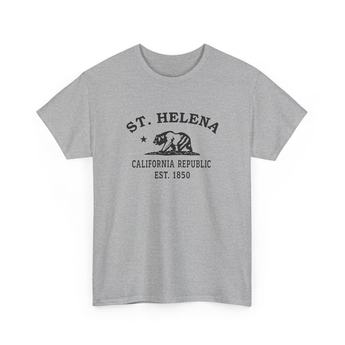 St Helena California Vintage Retro Unisex Heavy Cotton Tee - Black Logo