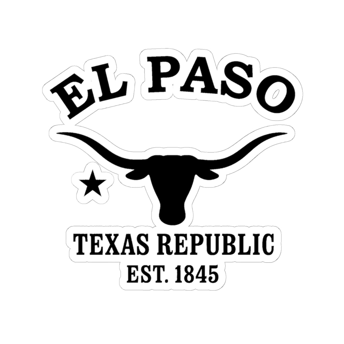 El Paso Texas Vintage Retro Vinyl Sticker - Black Logo