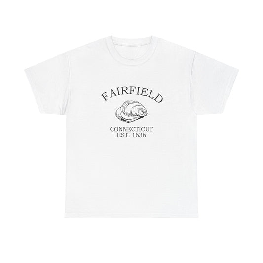 Fairfield Connecticut Vintage Retro Unisex Heavy Cotton Tee - Black Logo