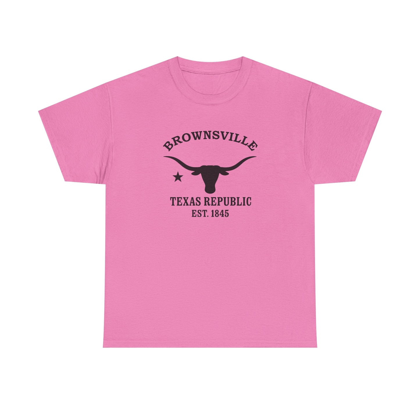 Brownsville Texas Vintage Retro Unisex Heavy Cotton Tee - Black Logo