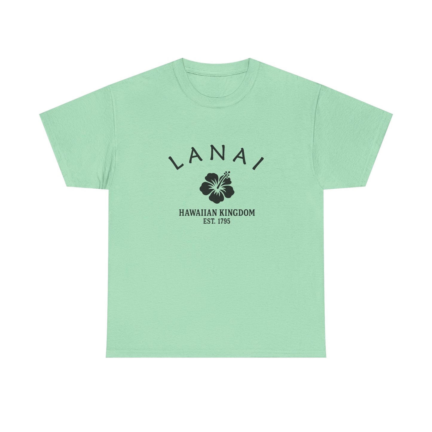 Lanai Hawaii Vintage Retro Unisex Heavy Cotton Tee - Black Logo