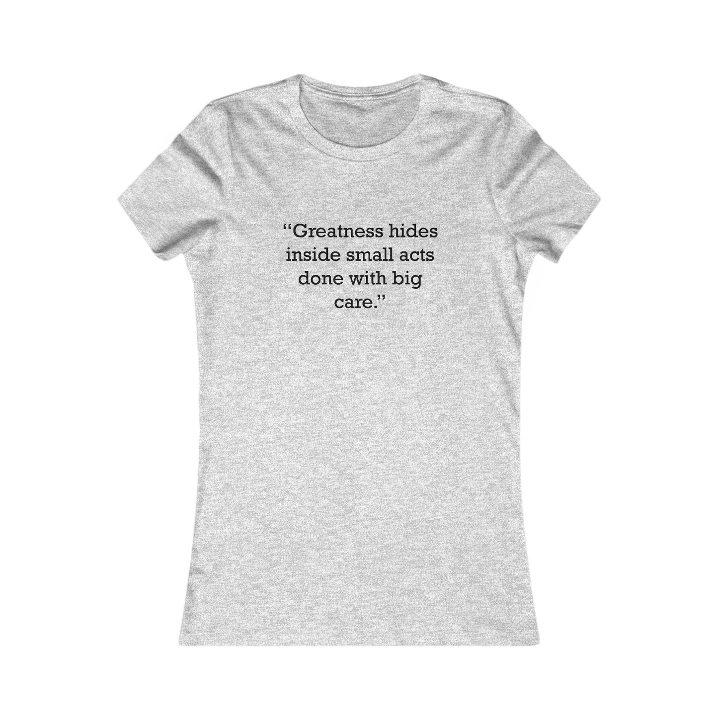 Quote 33 Greatness-Hides-Inside Ringspun Cotton Fitted Vintage Retro Womens Tee - Black Logo