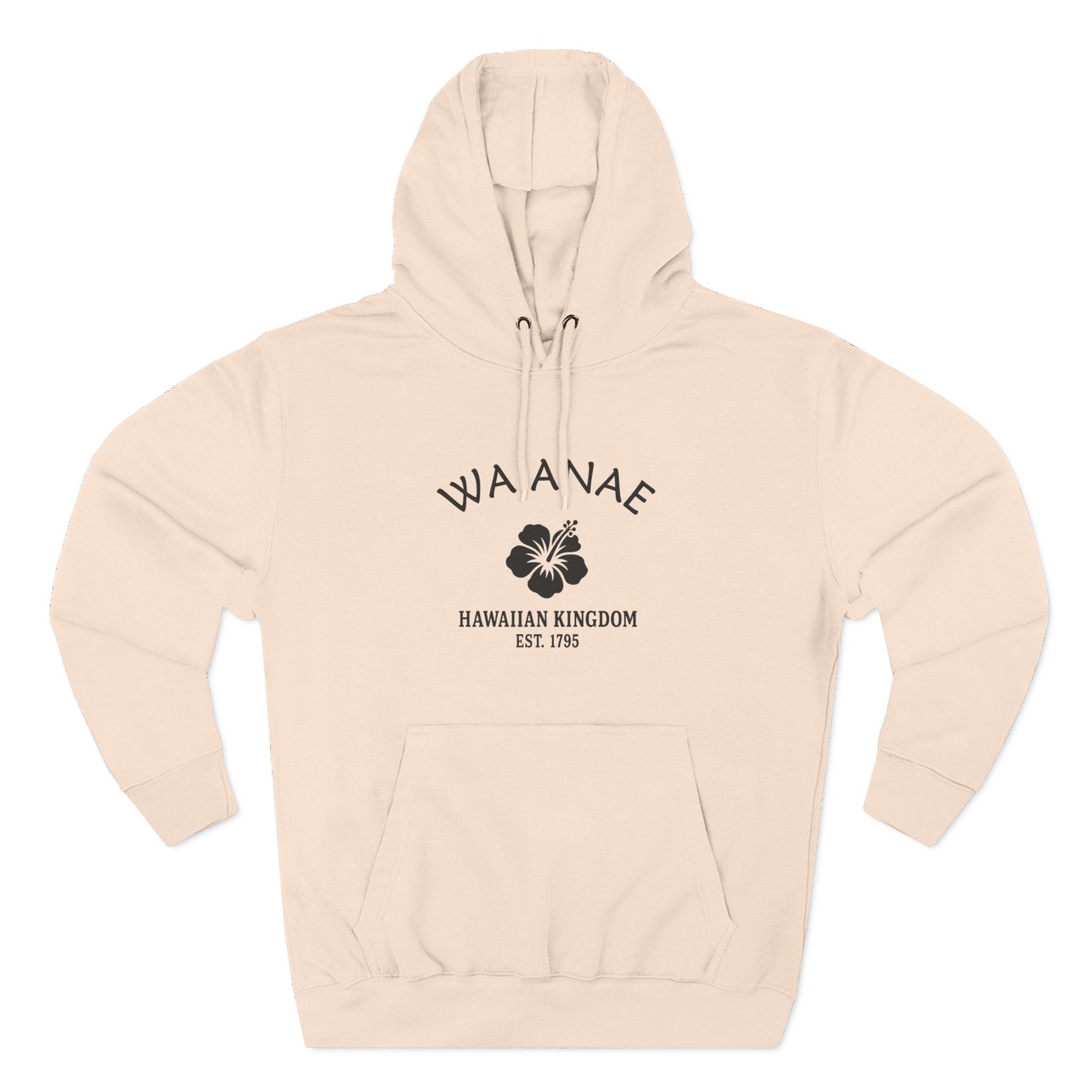 Waianae Hawaii Vintage Retro Unisex Heavy Cotton Hoodie - Black Logo