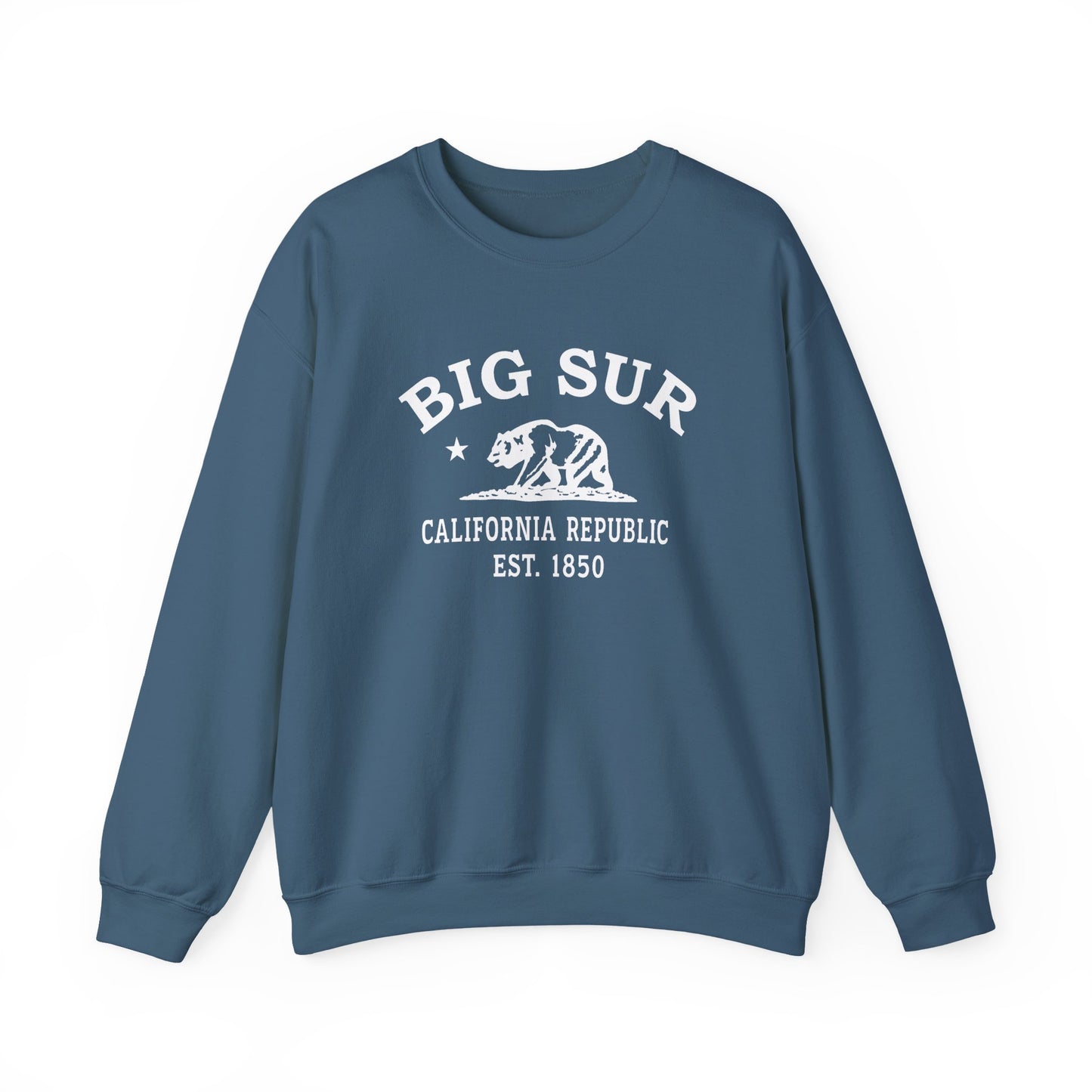 Big Sur California Vintage Retro Unisex Heavy Crewneck Sweatshirt - White Logo