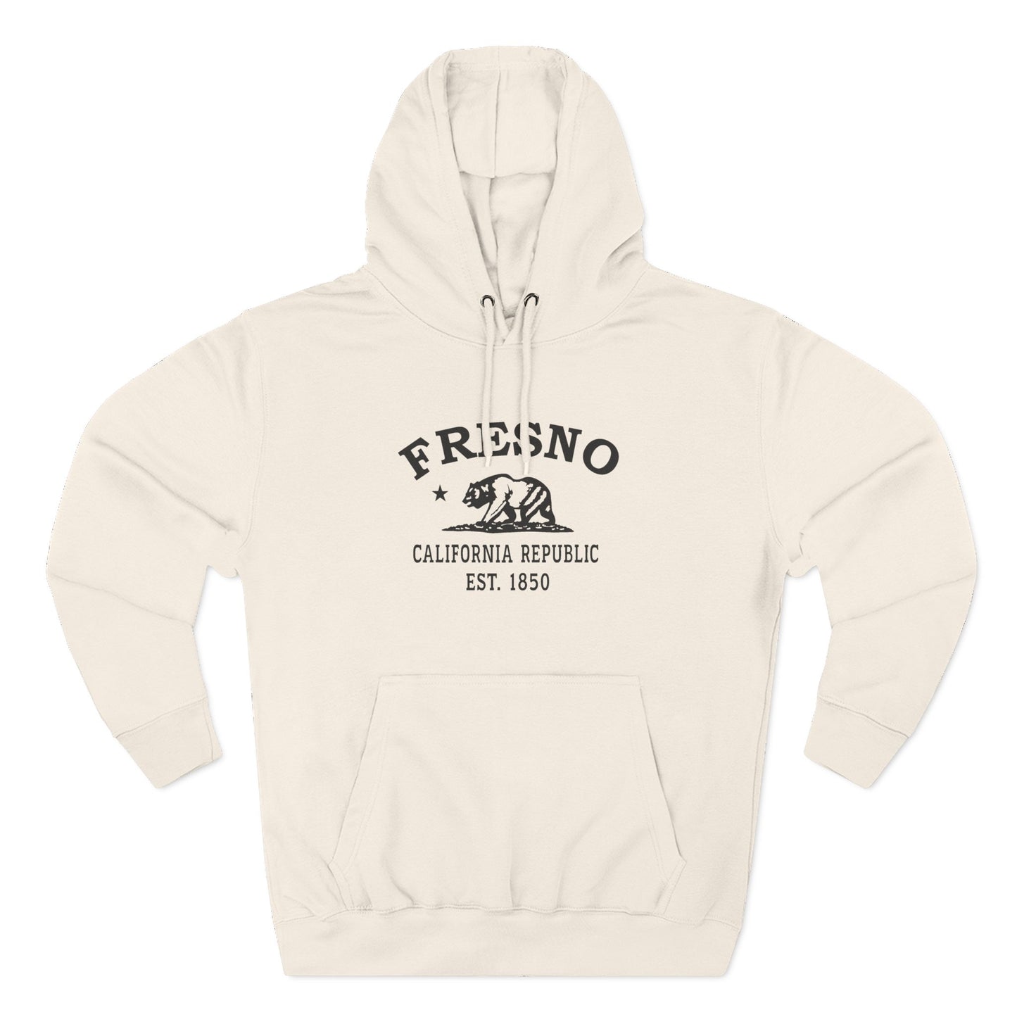 Fresno California Vintage Retro Unisex Heavy Cotton Hoodie - Black Logo