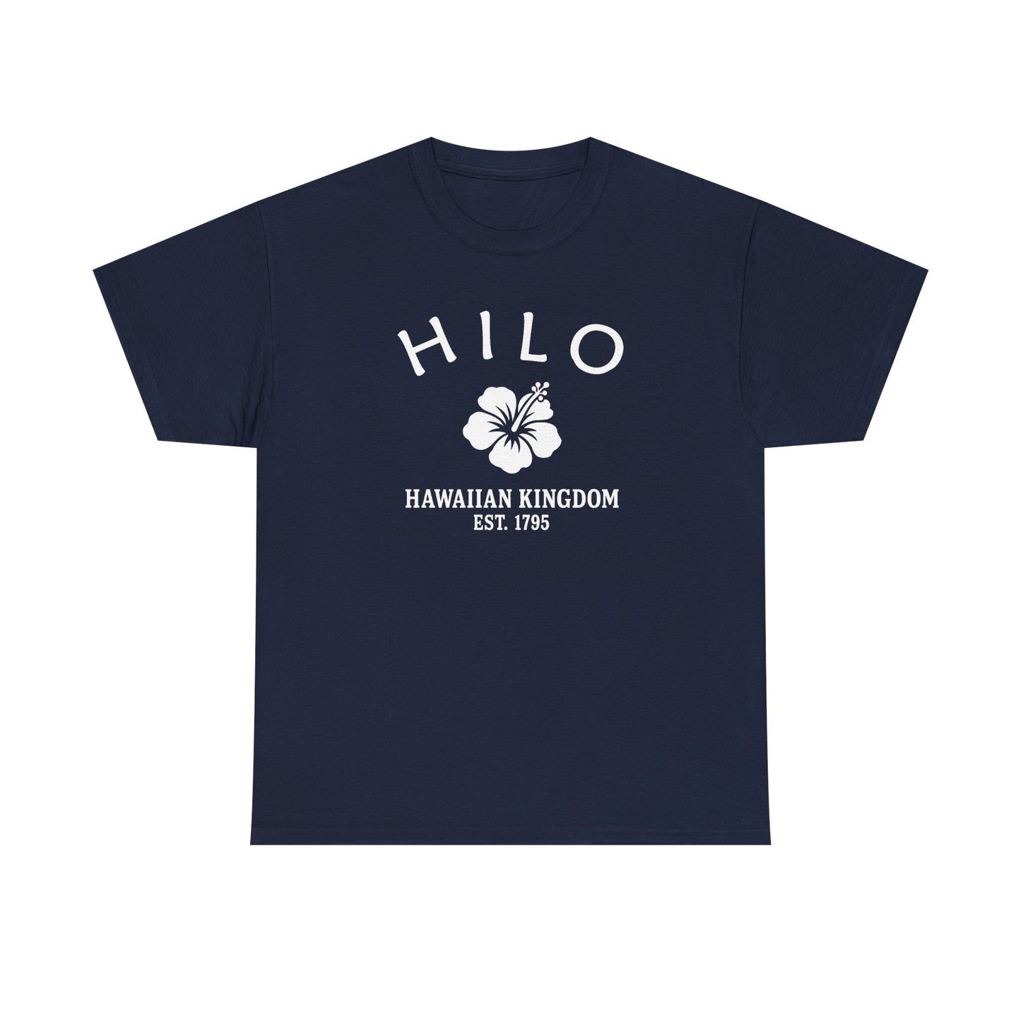 Hilo Hawaii Vintage Retro Unisex Heavy Cotton Tee - White Logo