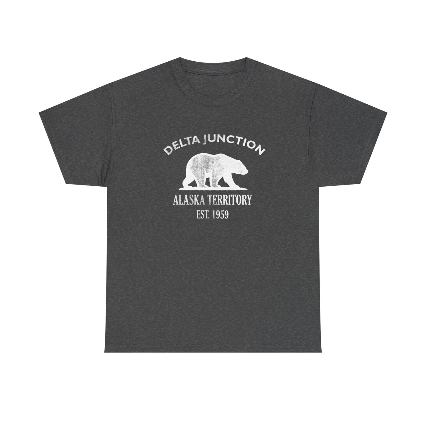 Delta Junction Alaska Vintage Retro Unisex Heavy Cotton Tee - White Logo
