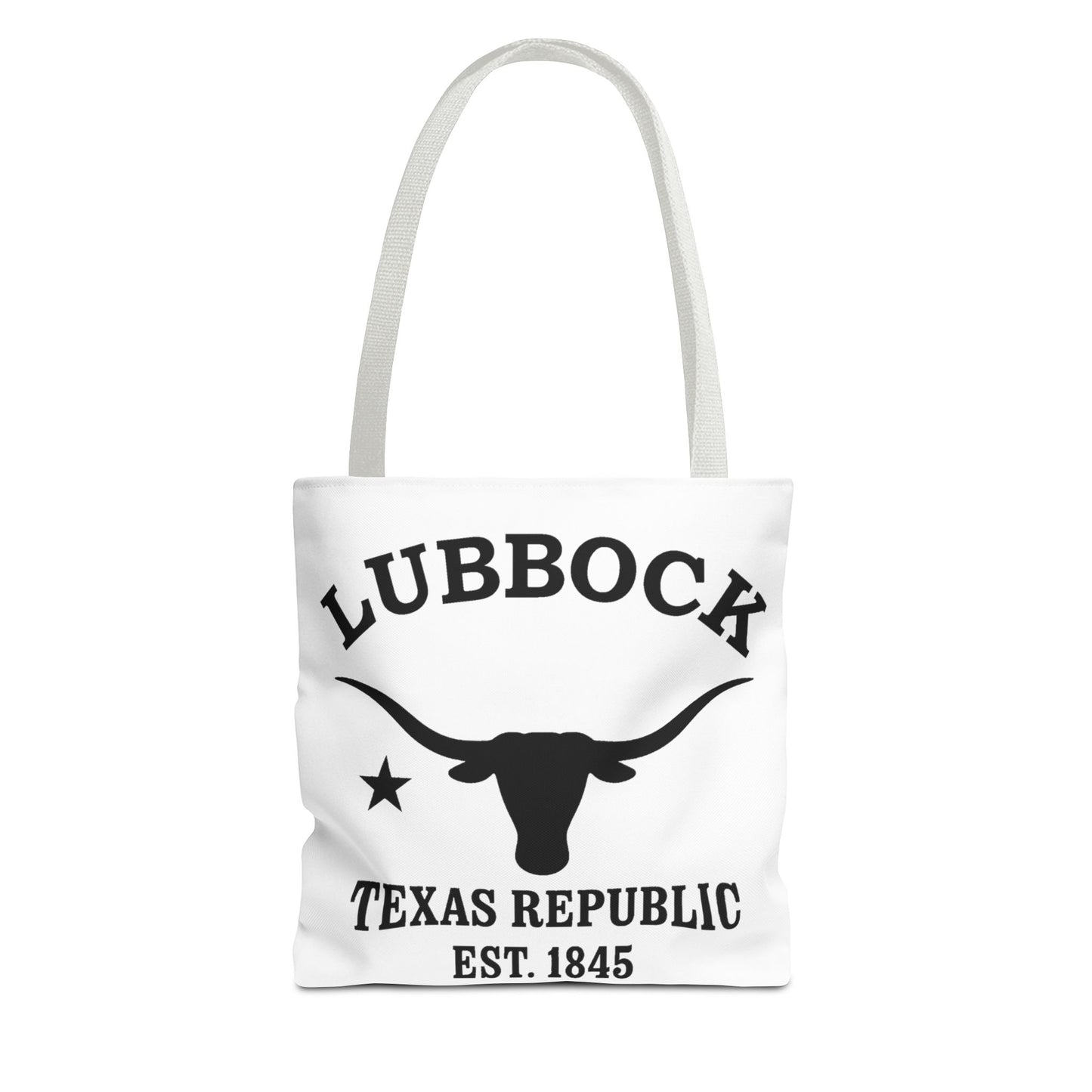 Lubbock Texas Vintage Retro Light Canvas Tote - Black Logo