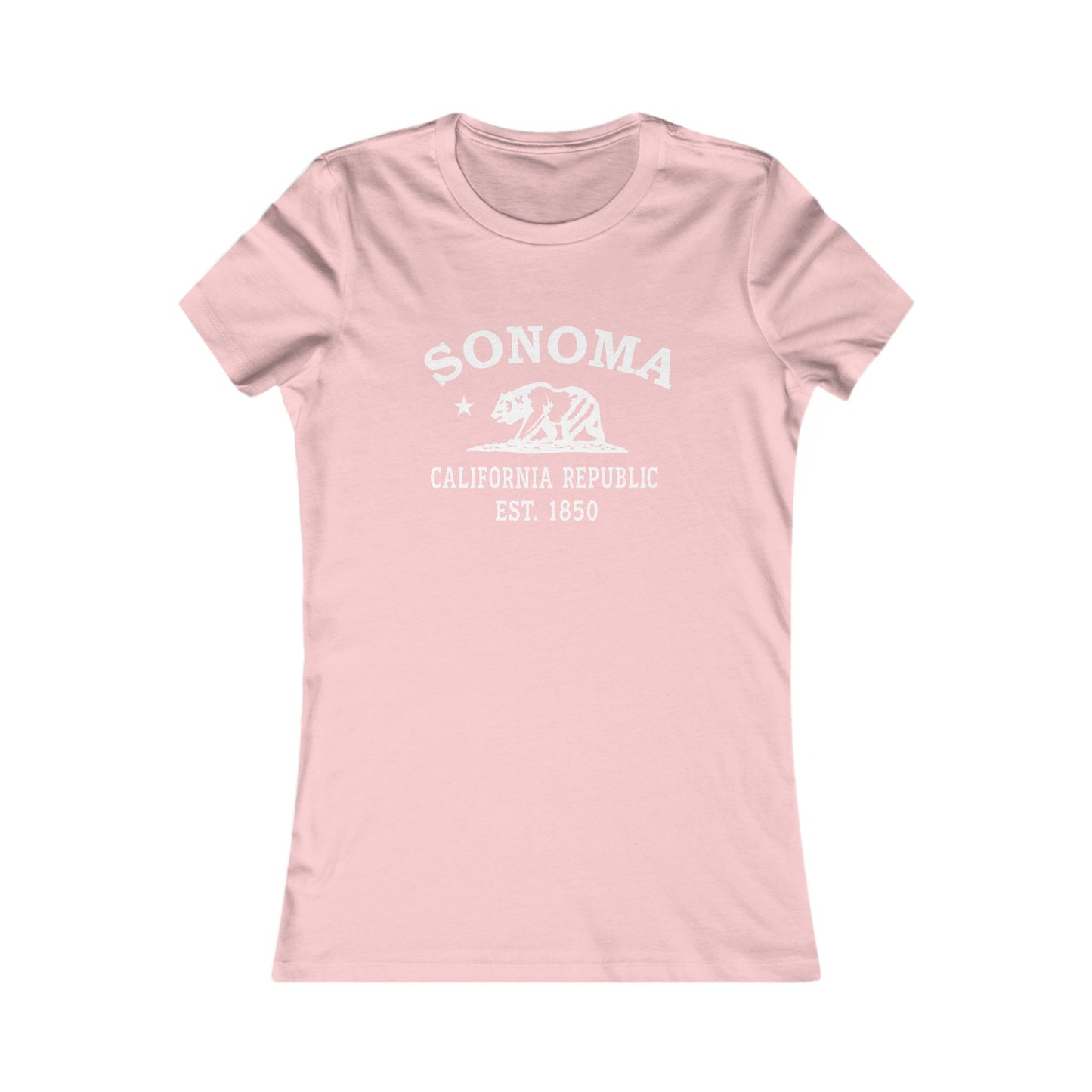 Sonoma California Vintage Retro Womens Fitted Ringspun Cotton Tee - White Logo