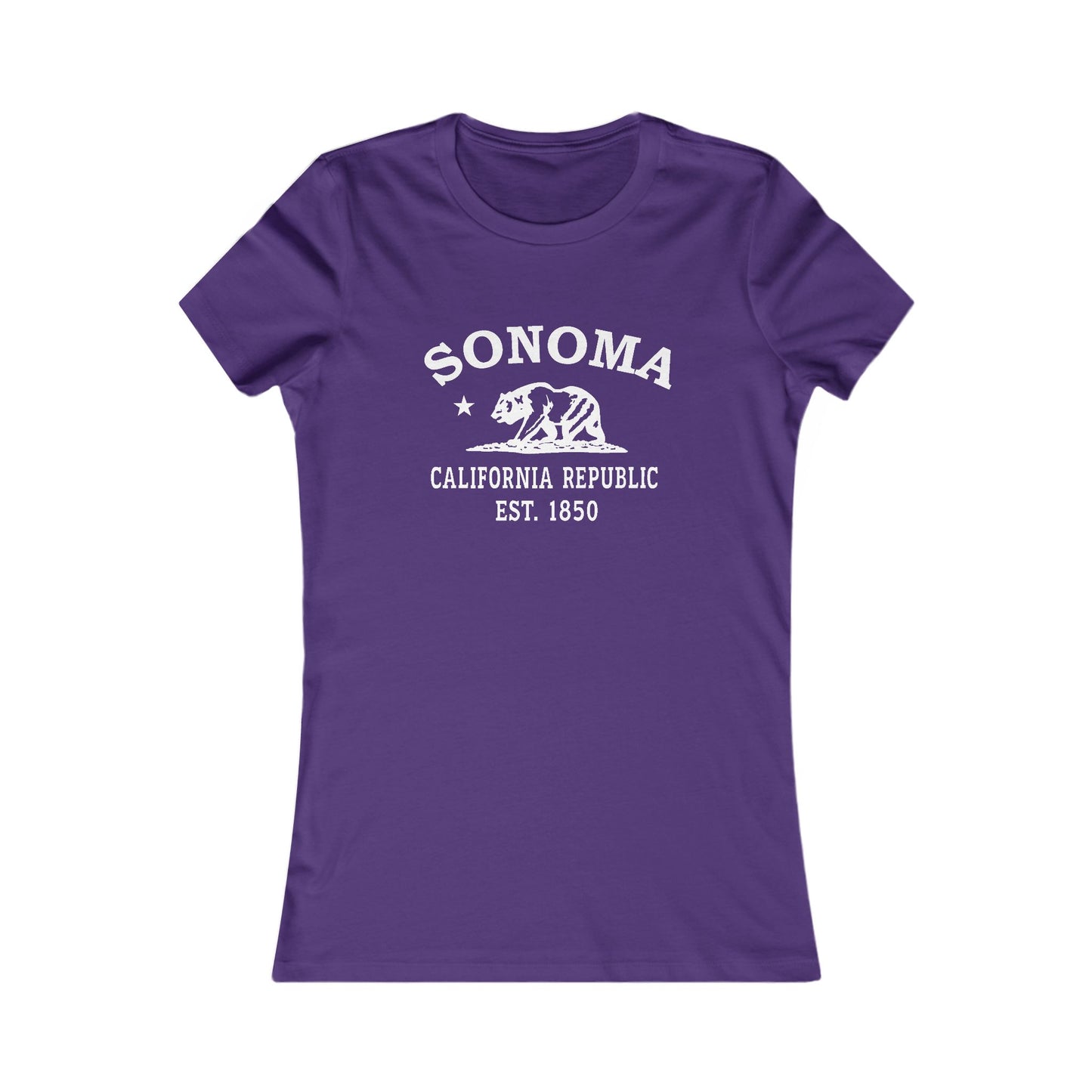Sonoma California Vintage Retro Womens Fitted Ringspun Cotton Tee - White Logo