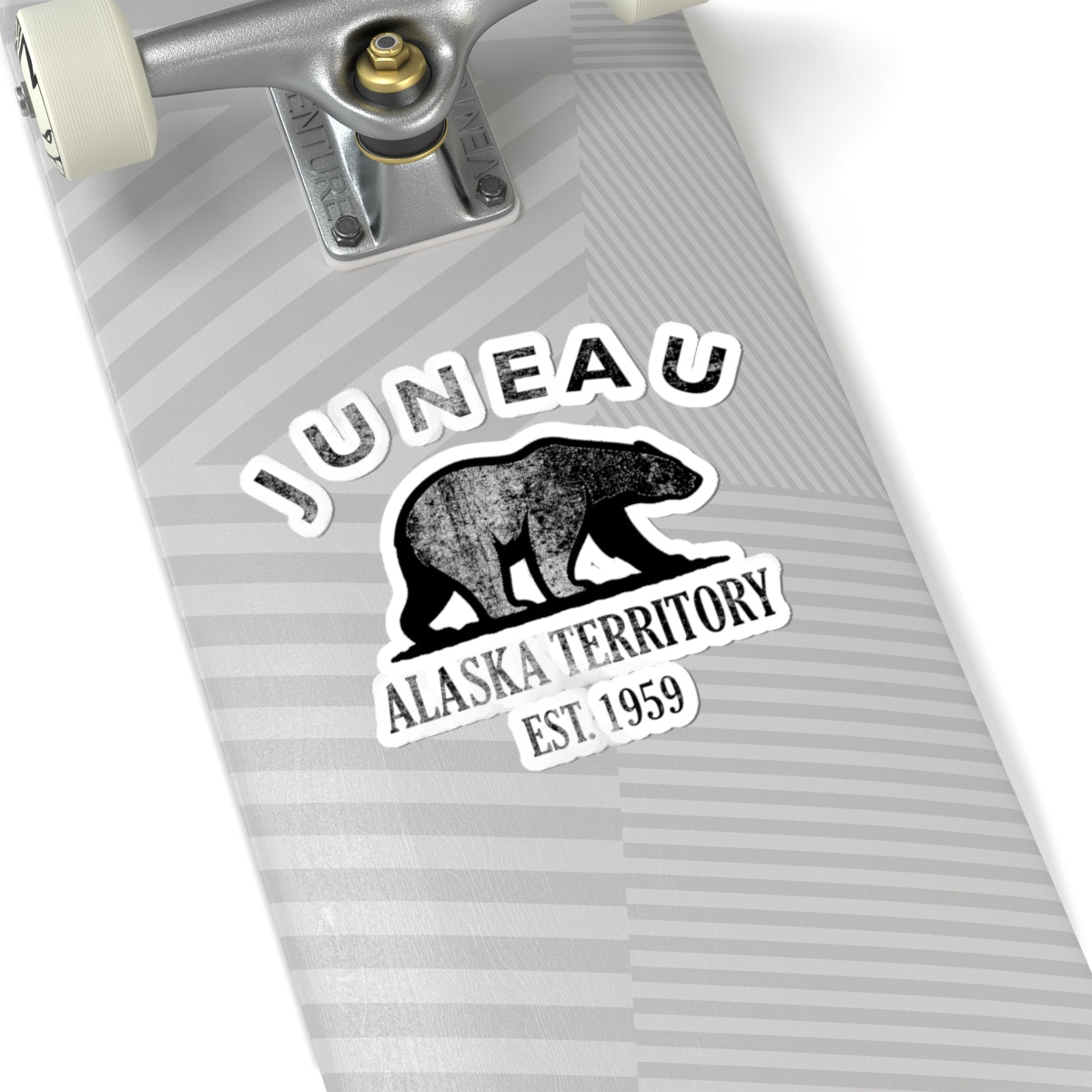 Juneau Alaska Vintage Retro Vinyl Sticker - Black Logo