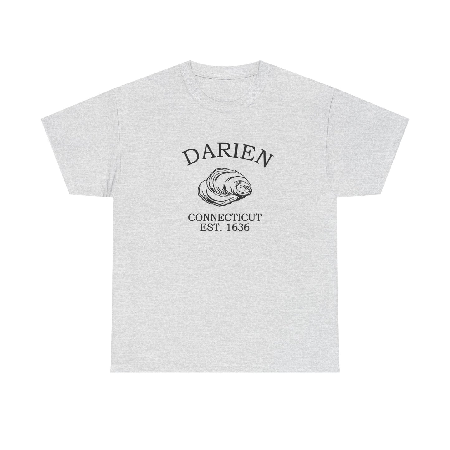 Darien Connecticut Vintage Retro Unisex Heavy Cotton Tee - Black Logo