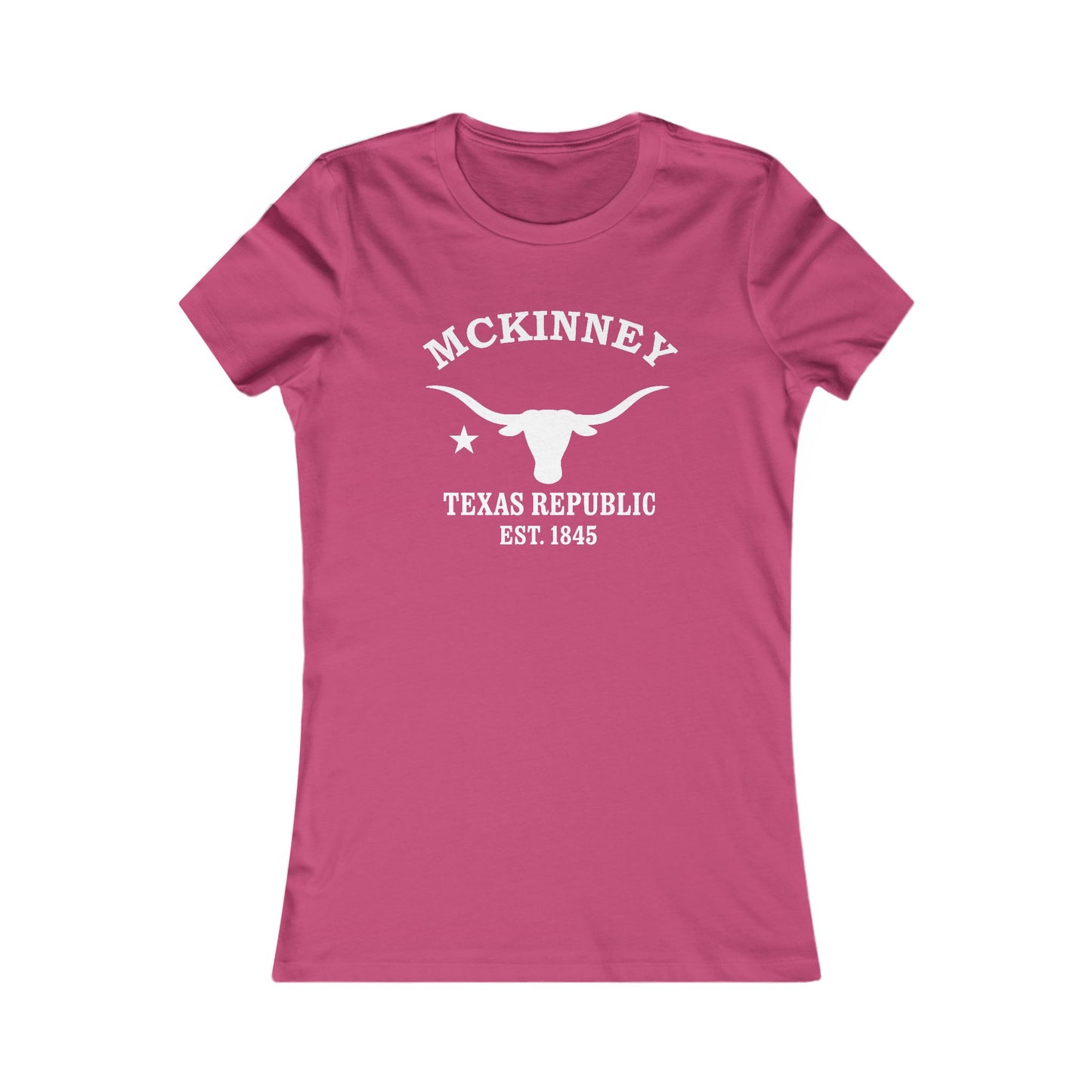 McKinney Texas Vintage Retro Womens Fitted Ringspun Cotton Tee - White Logo