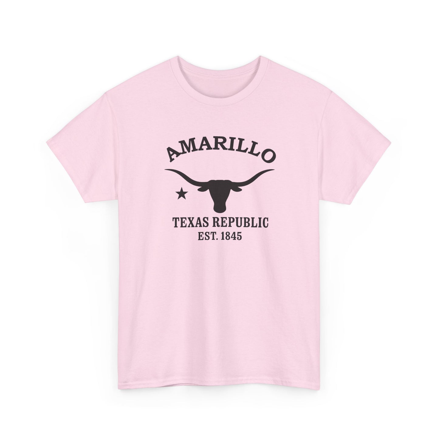 Amarillo Texas Vintage Retro Unisex Heavy Cotton Tee - Black Logo