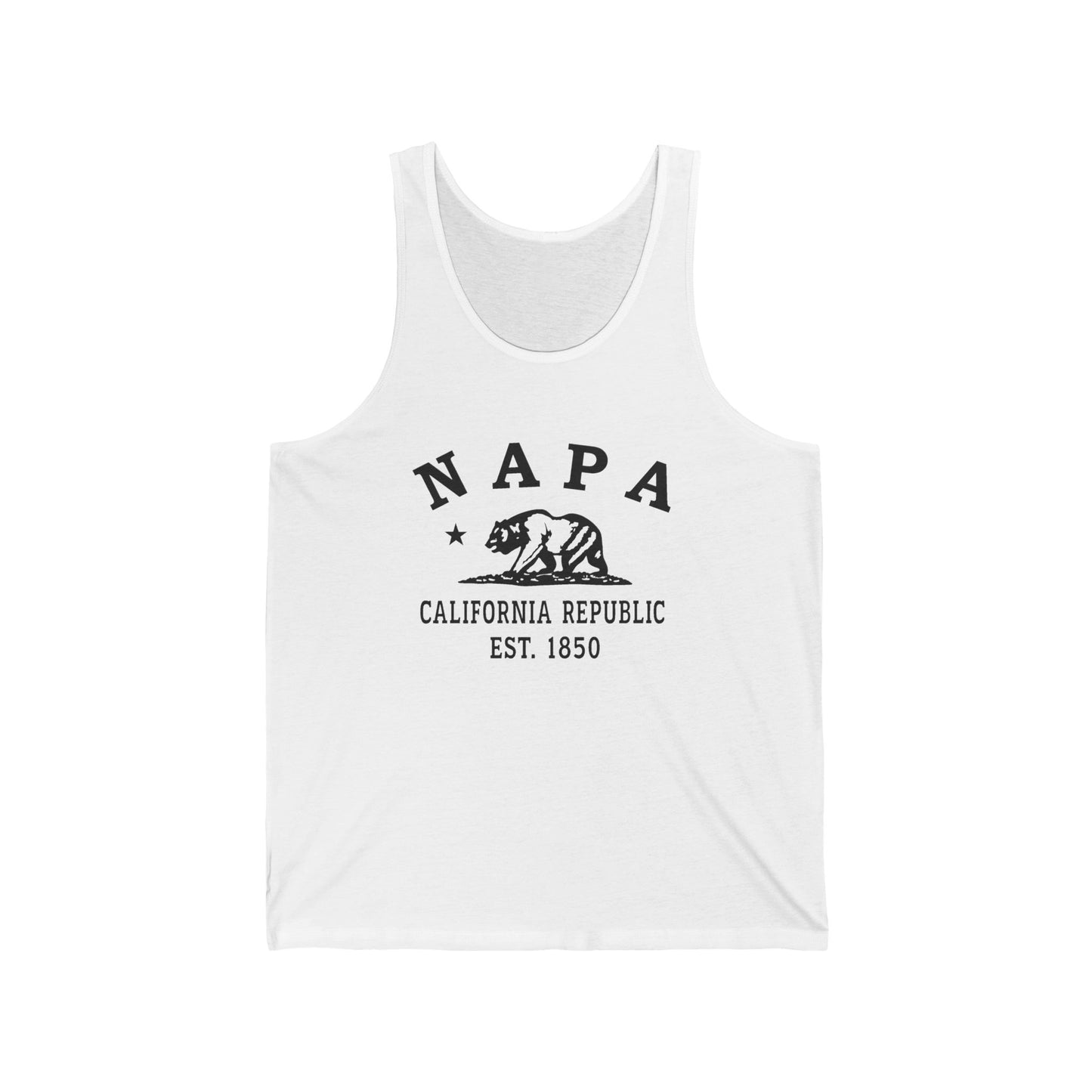 Napa California Unisex Cotton Jersey Tank Top - Black Logo
