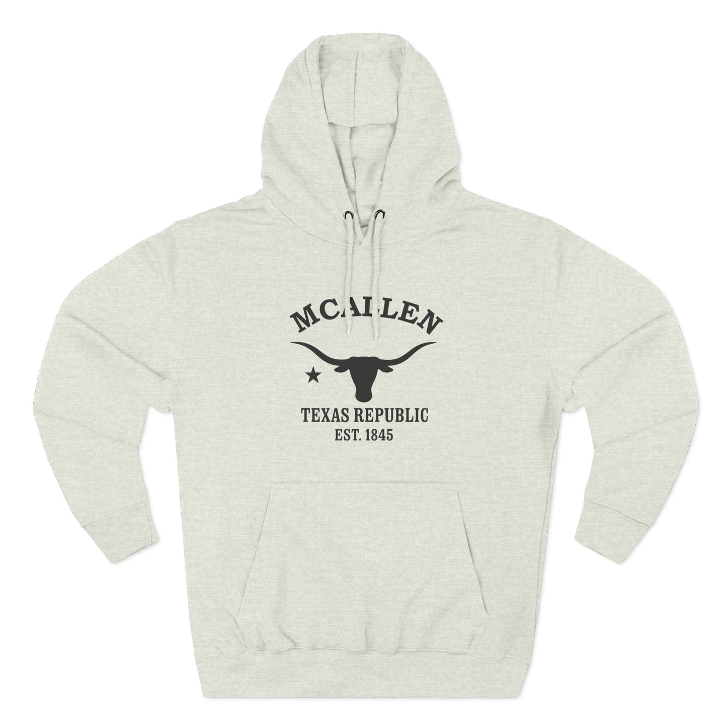McAllen Texas Vintage Retro Unisex Heavy Cotton Hoodie - Black Logo