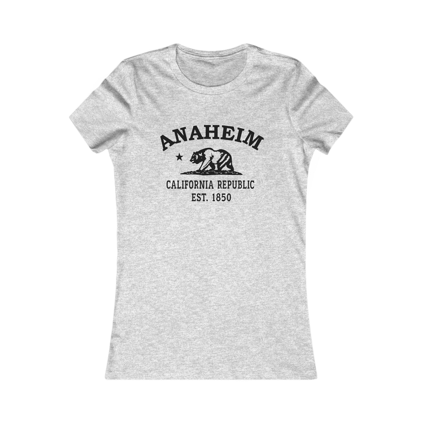 Anaheim California Ringspun Cotten Fitted Vintage Retro Womens Tee - Black Logo