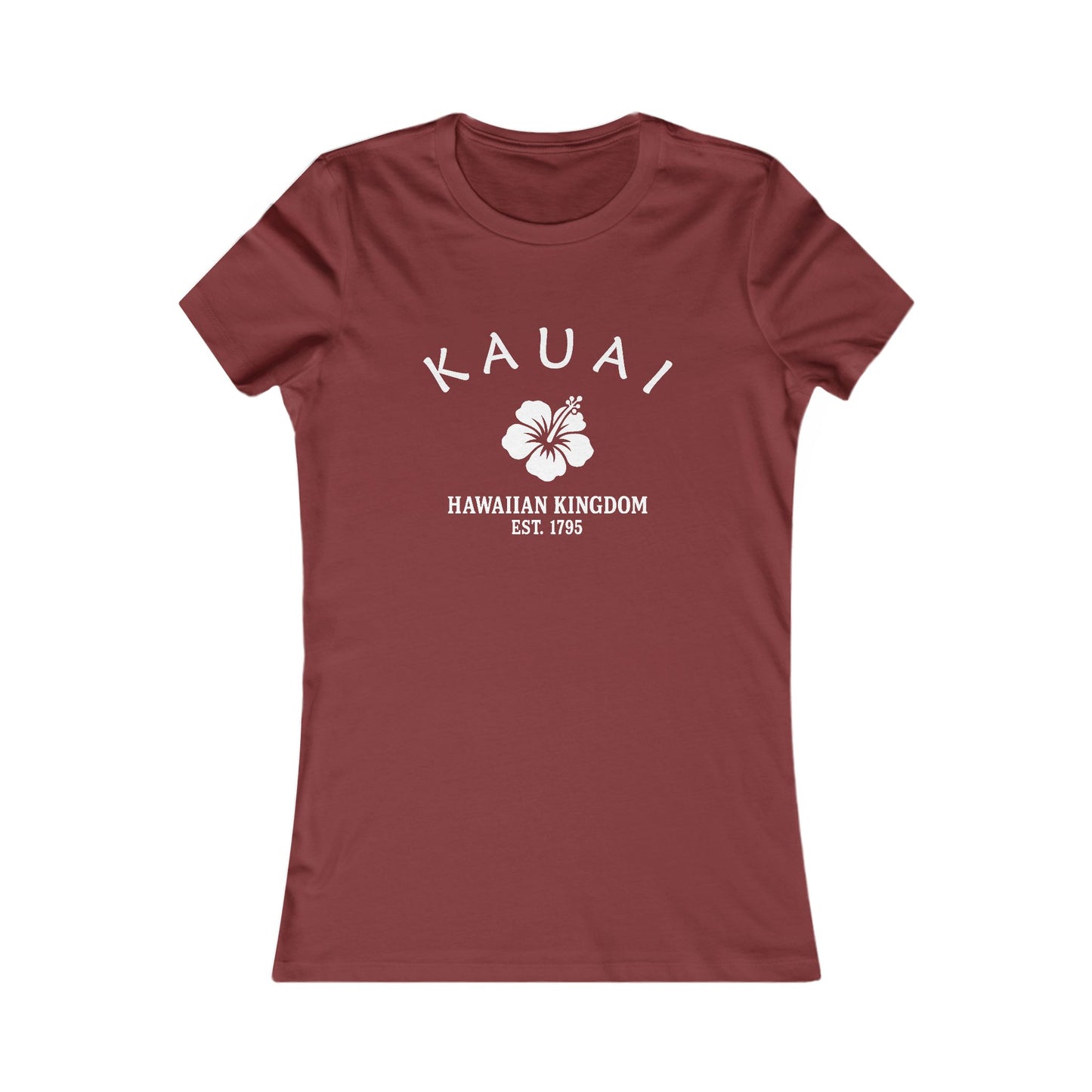 Kauai Hawaii Vintage Retro Womens Fitted Ringspun Cotton Tee - White Logo