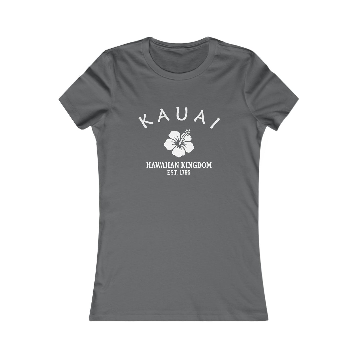Kauai Hawaii Vintage Retro Womens Fitted Ringspun Cotton Tee - White Logo