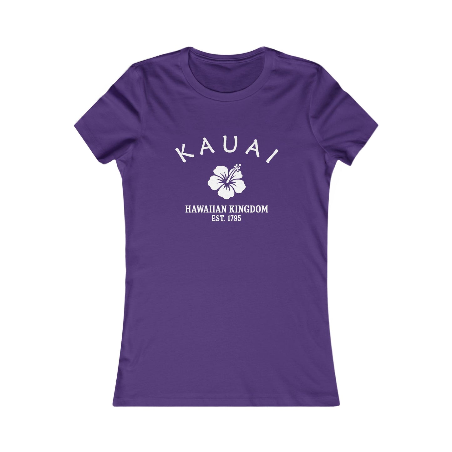 Kauai Hawaii Vintage Retro Womens Fitted Ringspun Cotton Tee - White Logo