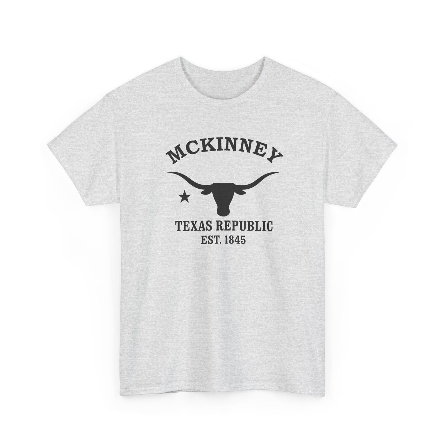 McKinney Texas Vintage Retro Unisex Heavy Cotton Tee - Black Logo