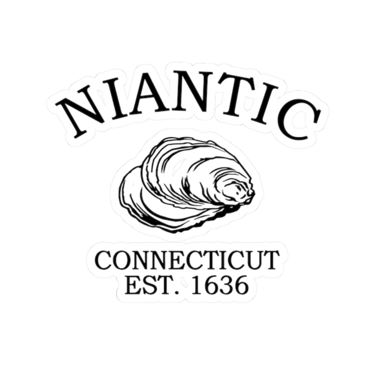 Niantic Connecticut Vintage Retro Vinyl Sticker - Black Logo