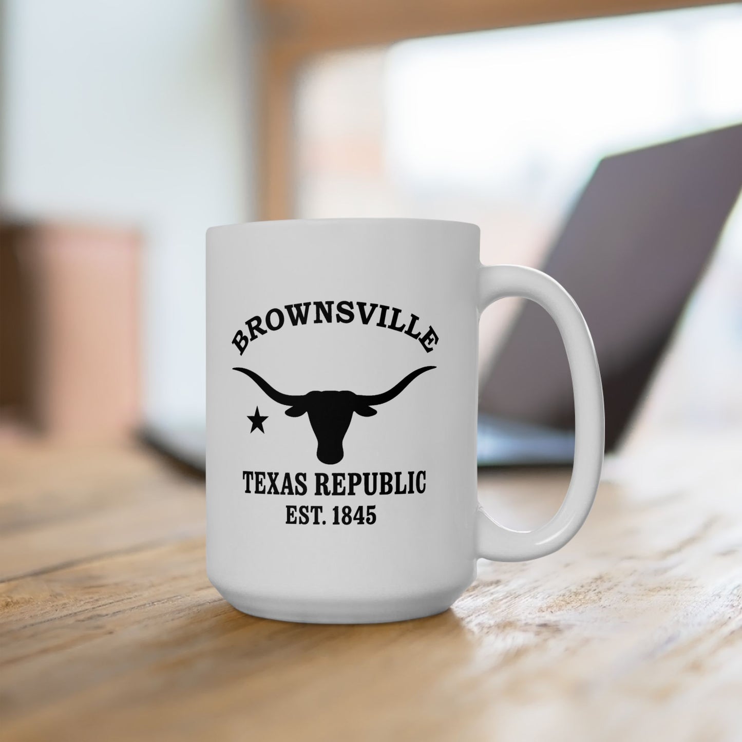 Brownsville Texas Vintage Retro Ceramic Mug - Black Logo