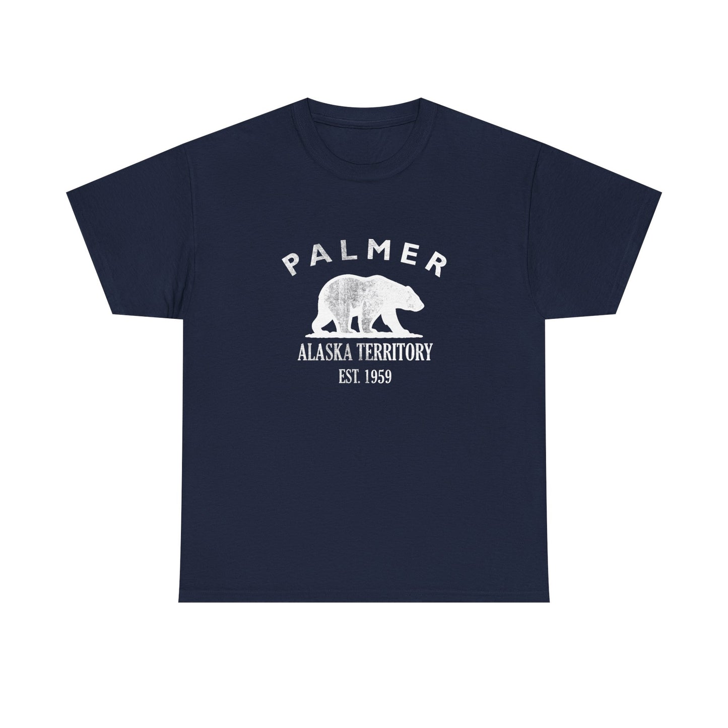 Palmer Alaska Vintage Retro Unisex Heavy Cotton Tee - White Logo