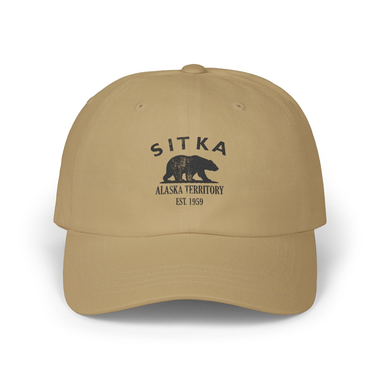 Sitka Alaska Vintage Retro Embroidered Cotton Cap - Black Logo