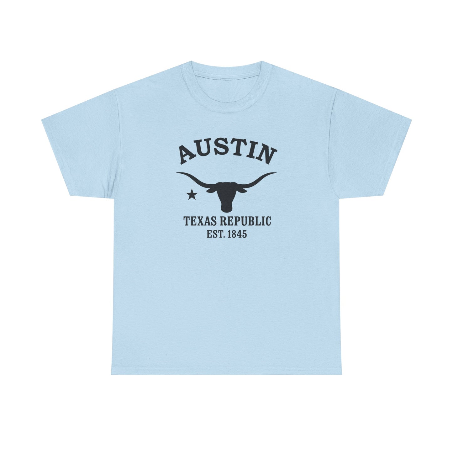 Austin Texas Vintage Retro Unisex Heavy Cotton Tee - Black Logo
