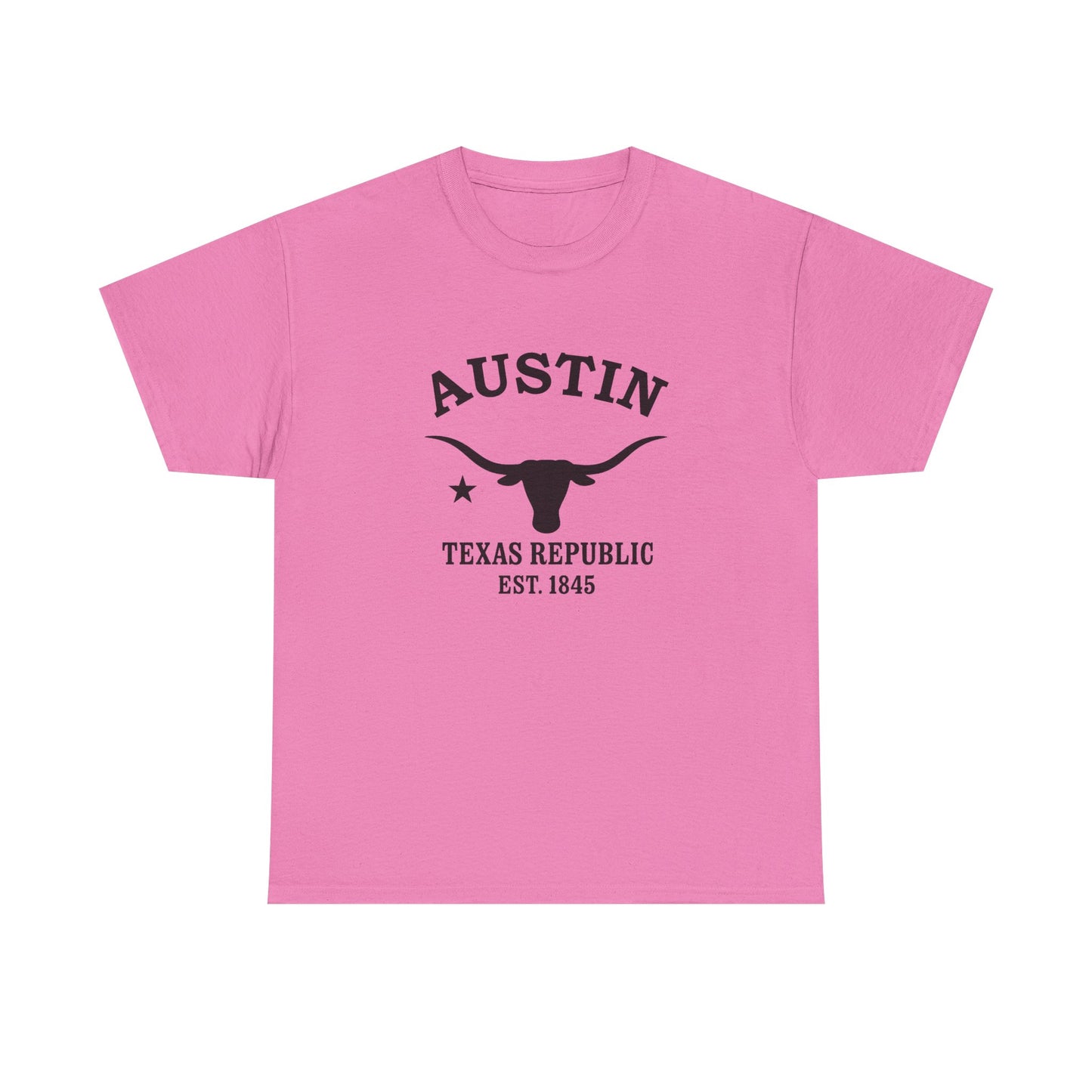 Austin Texas Vintage Retro Unisex Heavy Cotton Tee - Black Logo