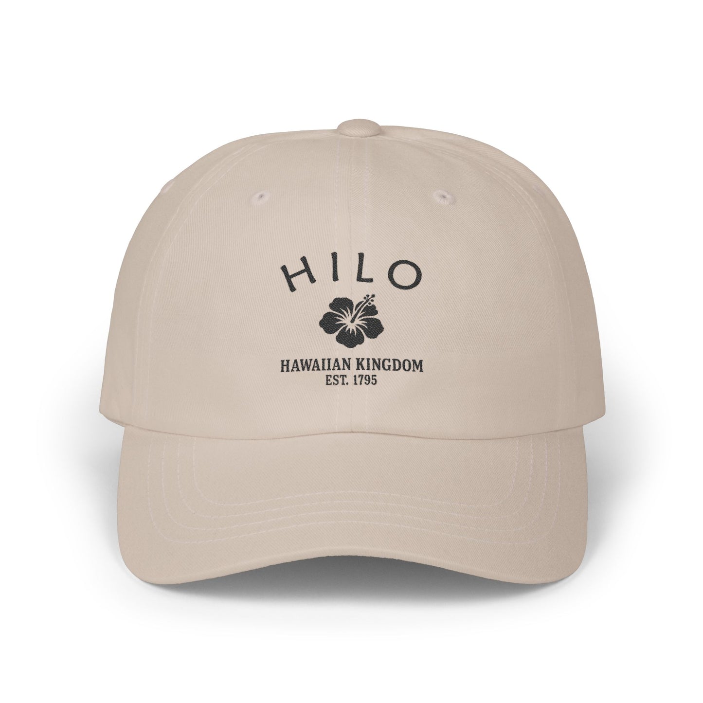 Hilo Hawaii Classic Embroidered Cotton Cap - Black Logo