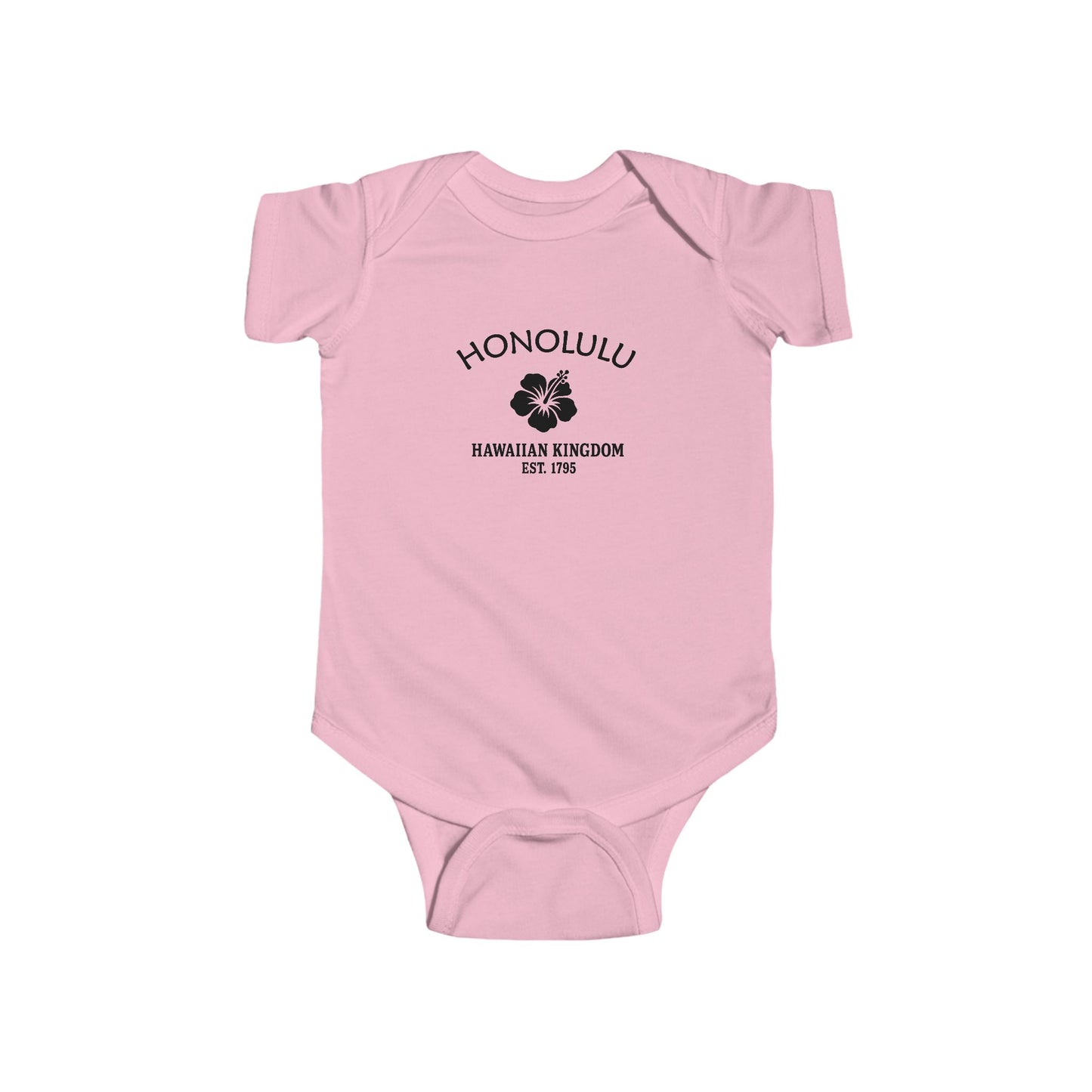 Honolulu Hawaii Vintage Retro Cotton Jersey Baby Bodysuit - Black Logo