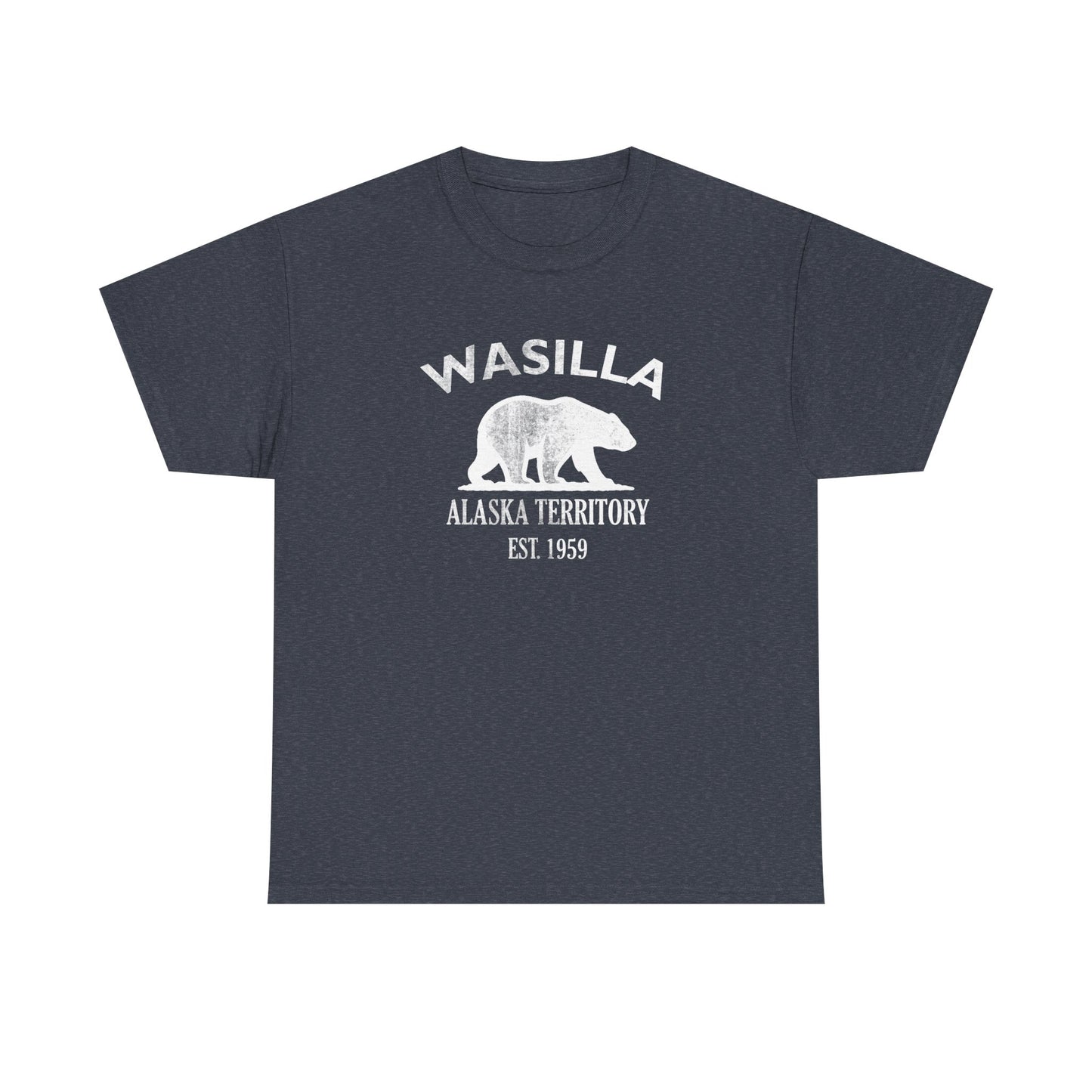 Wasilla Alaska Vintage Retro Unisex Heavy Cotton Tee - White Logo