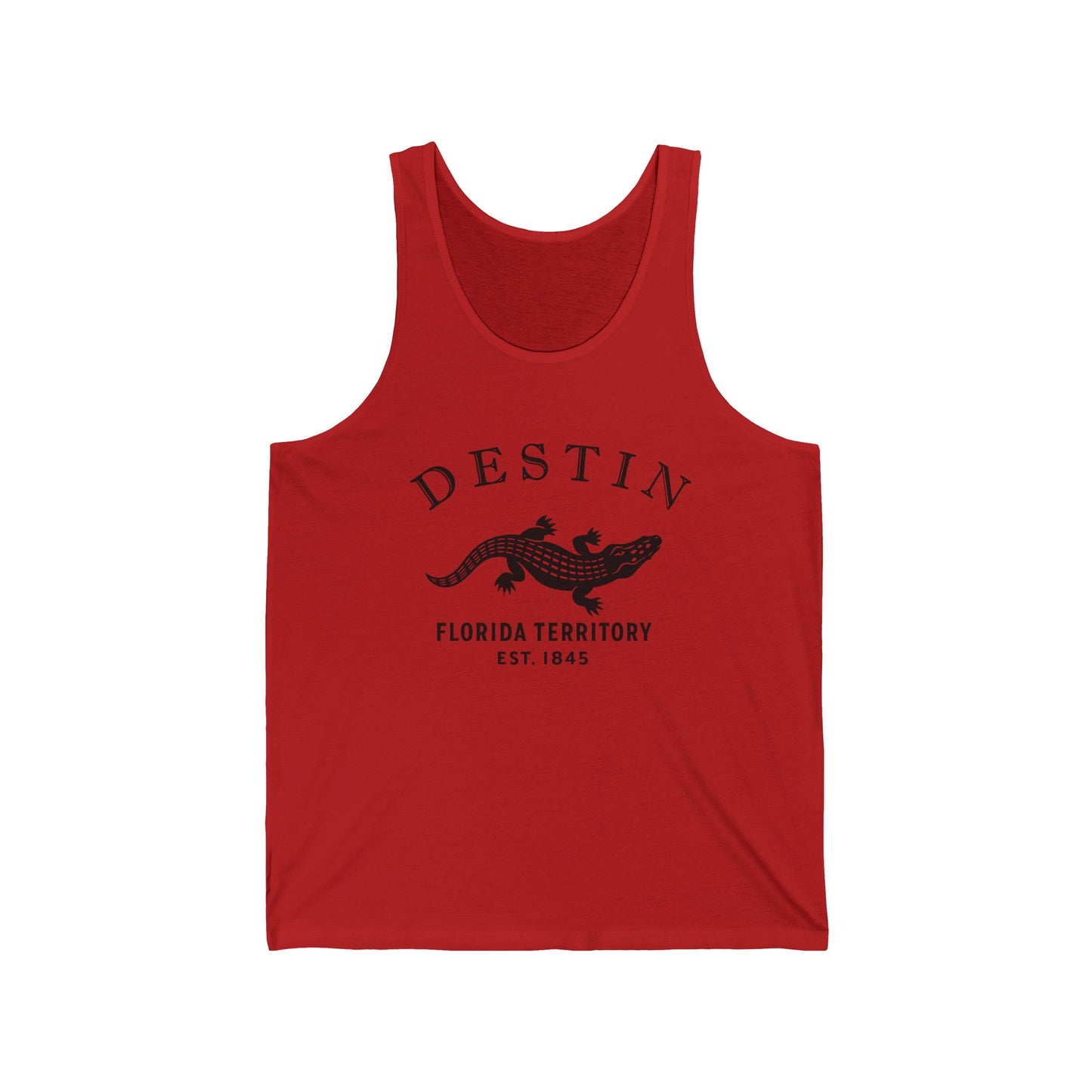 Destin Florida Vintage Retro Unisex Cotton Jersey Tank Top - Black Logo