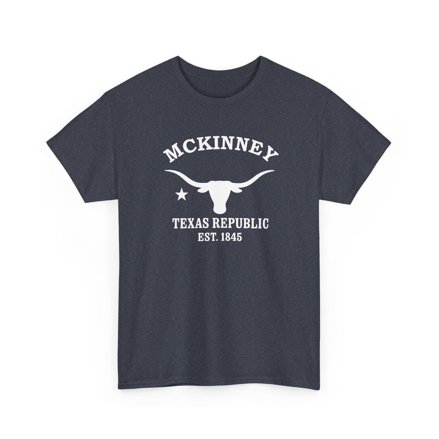 McKinney Texas Vintage Retro Unisex Heavy Cotton Tee - White Logo
