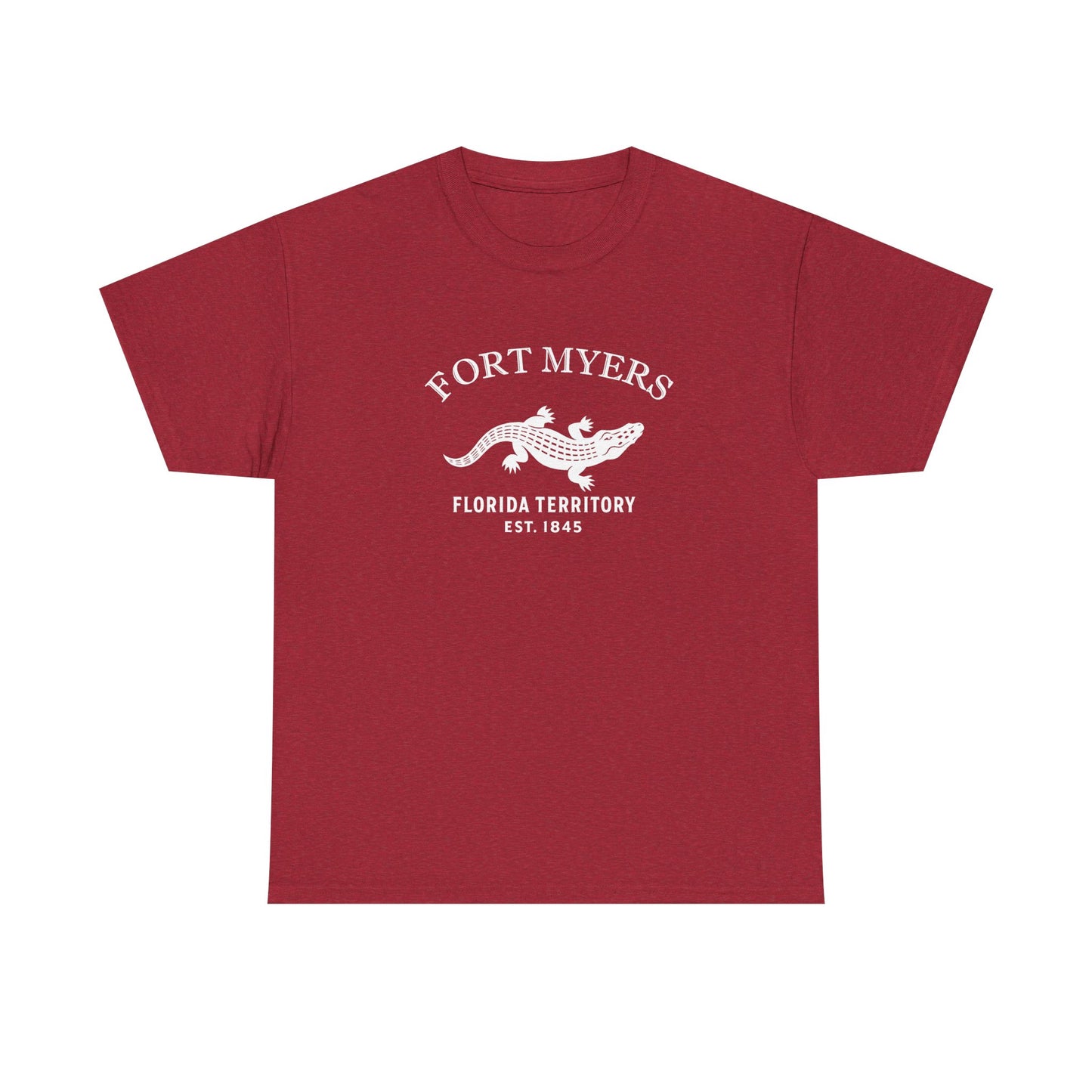 Fort Myers Florida Vintage Retro Unisex Heavy Cotton Tee - White Logo