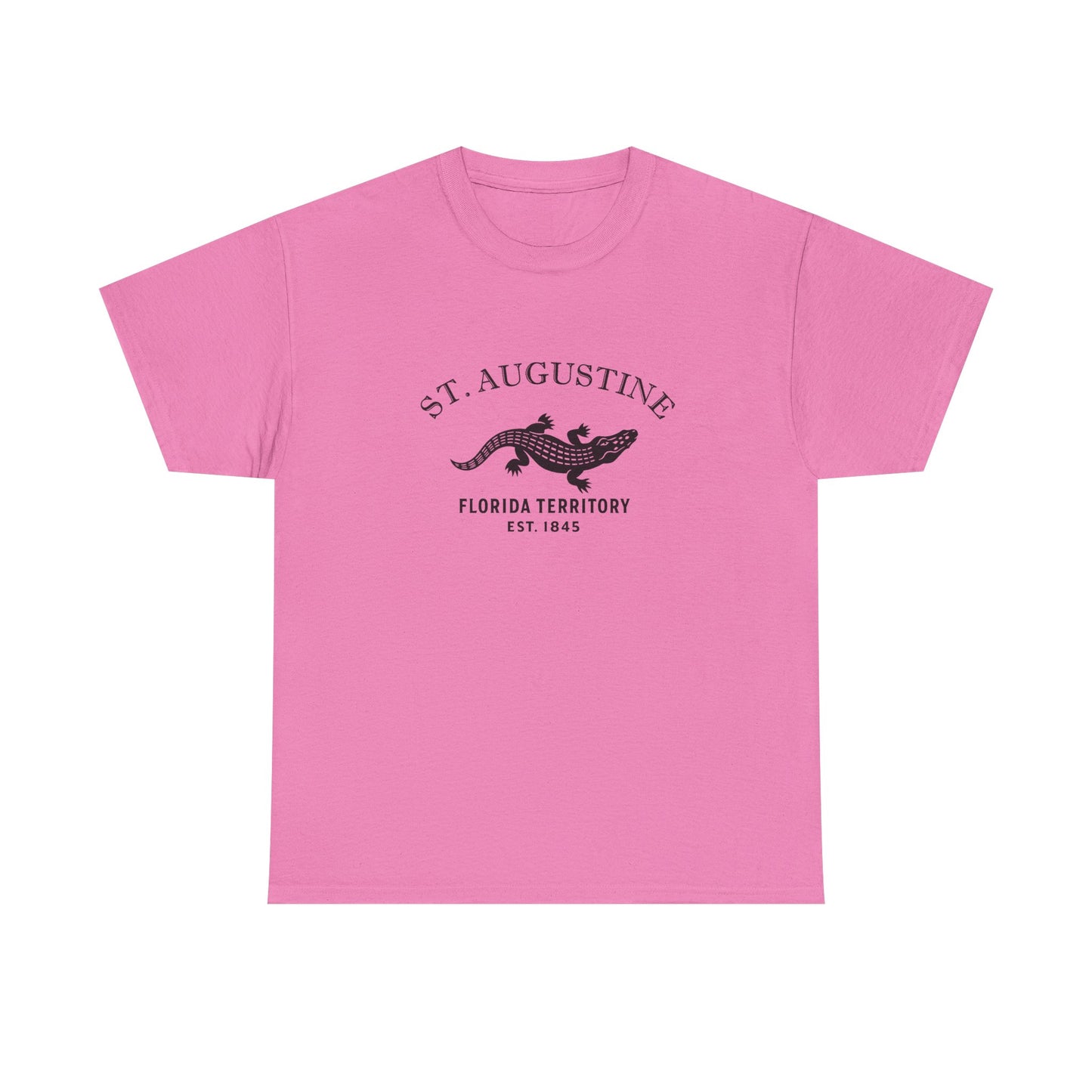 St Augustine Florida Vintage Retro Unisex Heavy Cotton Tee - Black Logo