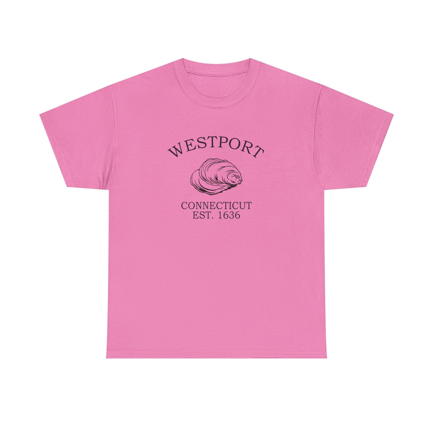 Westport Connecticut Vintage Retro Unisex Heavy Cotton Tee - Black Logo