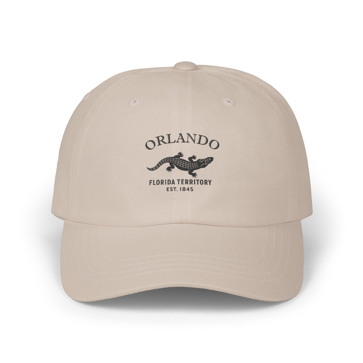 Orlando Florida Vintage Retro Embroidered Cotton Cap - Black Logo