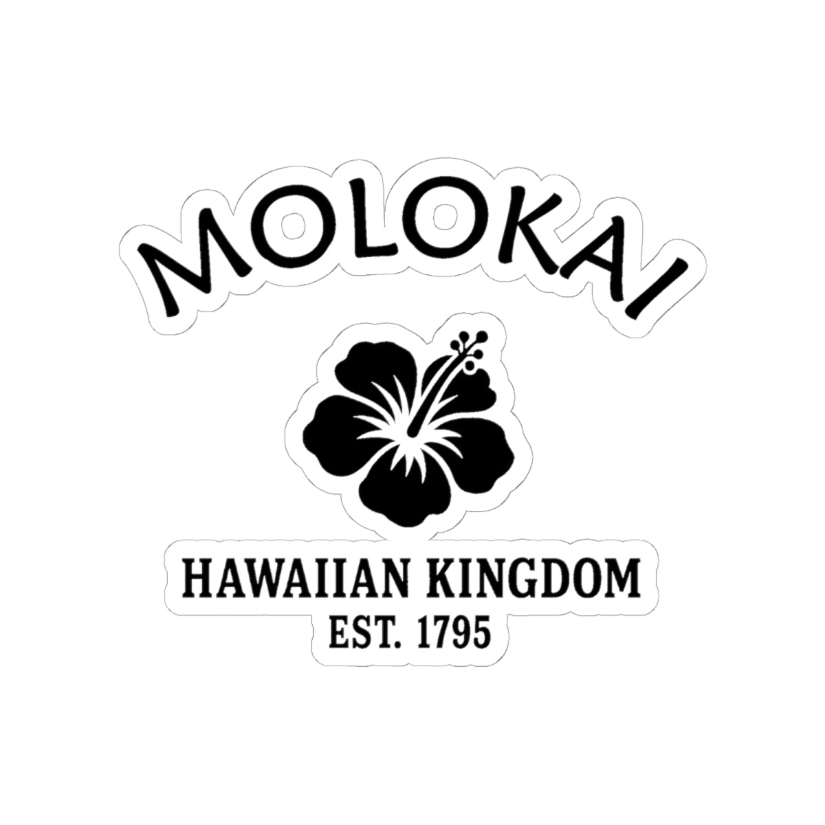 Molokai Hawaii Vintage Retro Vinyl Sticker - Black Logo