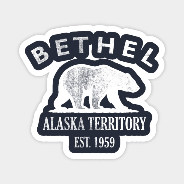 Bethel Alaska Vintage Retro Magnet - White Logo