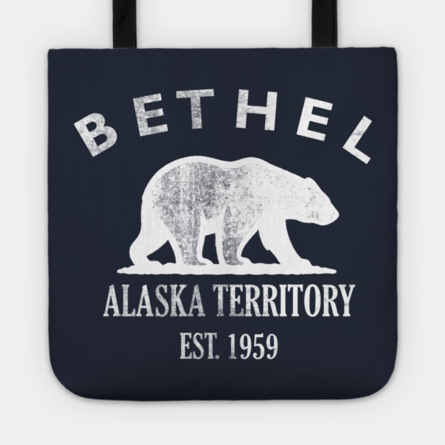 Bethel Alaska Vintage Retro Tote - White Logo