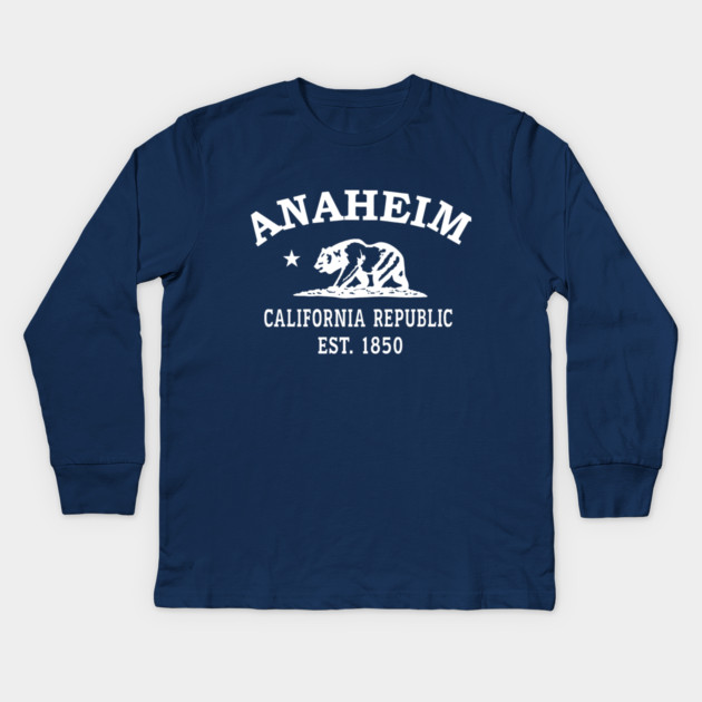 Anaheim California Vintage Retro Kids Long-Sleeve T-Shirt - White Logo - Various Colors